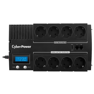 ИБП CyberPower BR700ELCD, Line-Interactive, 700VA/420W, 8 Schuko розеток, BR700ELCD