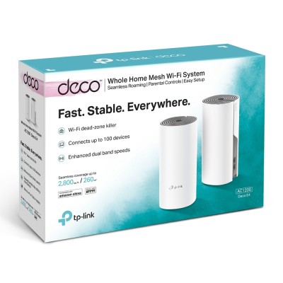 Точка доступа AC1200 Whole-Home Mesh Wi-Fi System, Qualcomm CPU, 867Mbps at 5GHz+300Mbps at 2.4GHz, 210/100MbpsPorts, 2internalantennas, MU-MIMO